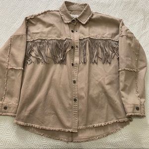 Zara fringe jean jacket